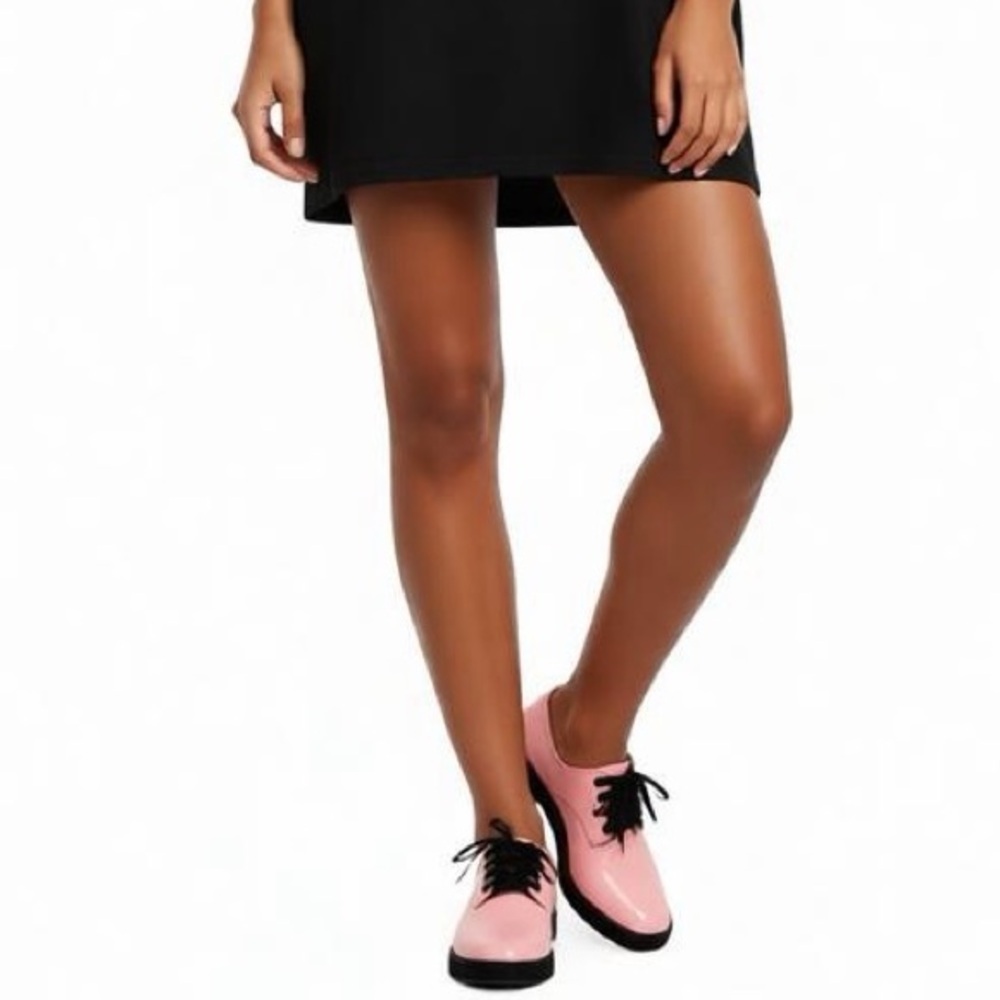 H&M Pink Platform Lace-Up Shoes with Black Soles